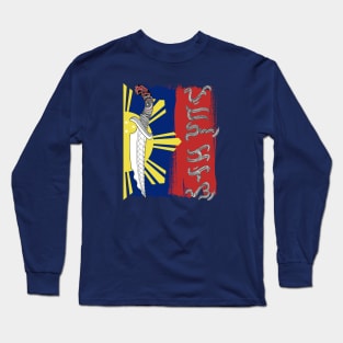 Philippine Flag & Knife / Baybayin word Pudang-Kalis Long Sleeve T-Shirt